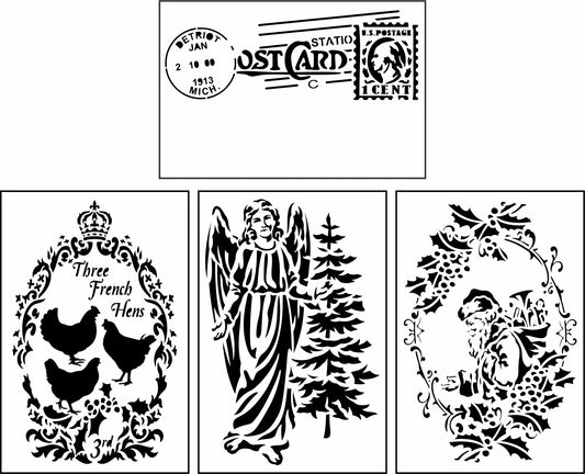 Christmas Post Card 2- JRV Stencils