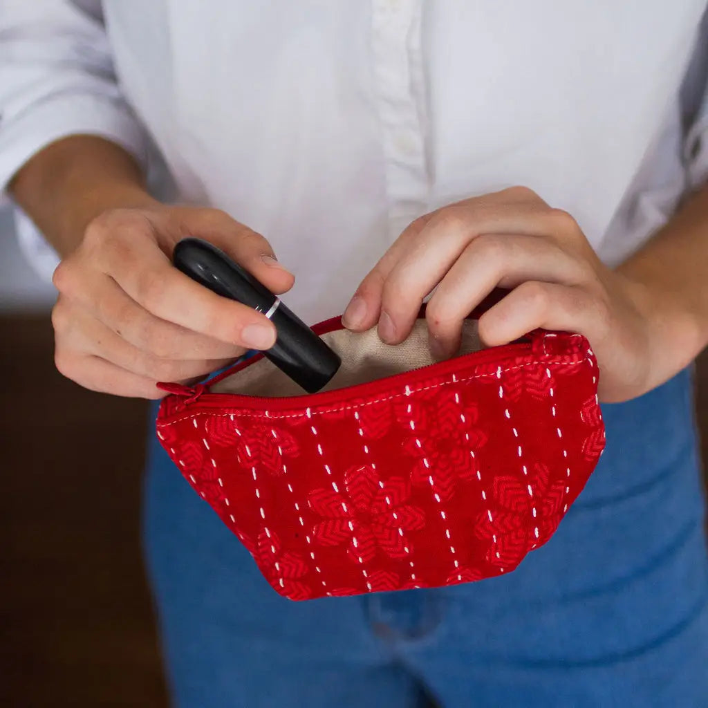 Kantha Cosmetic Bag, small - Asha Project