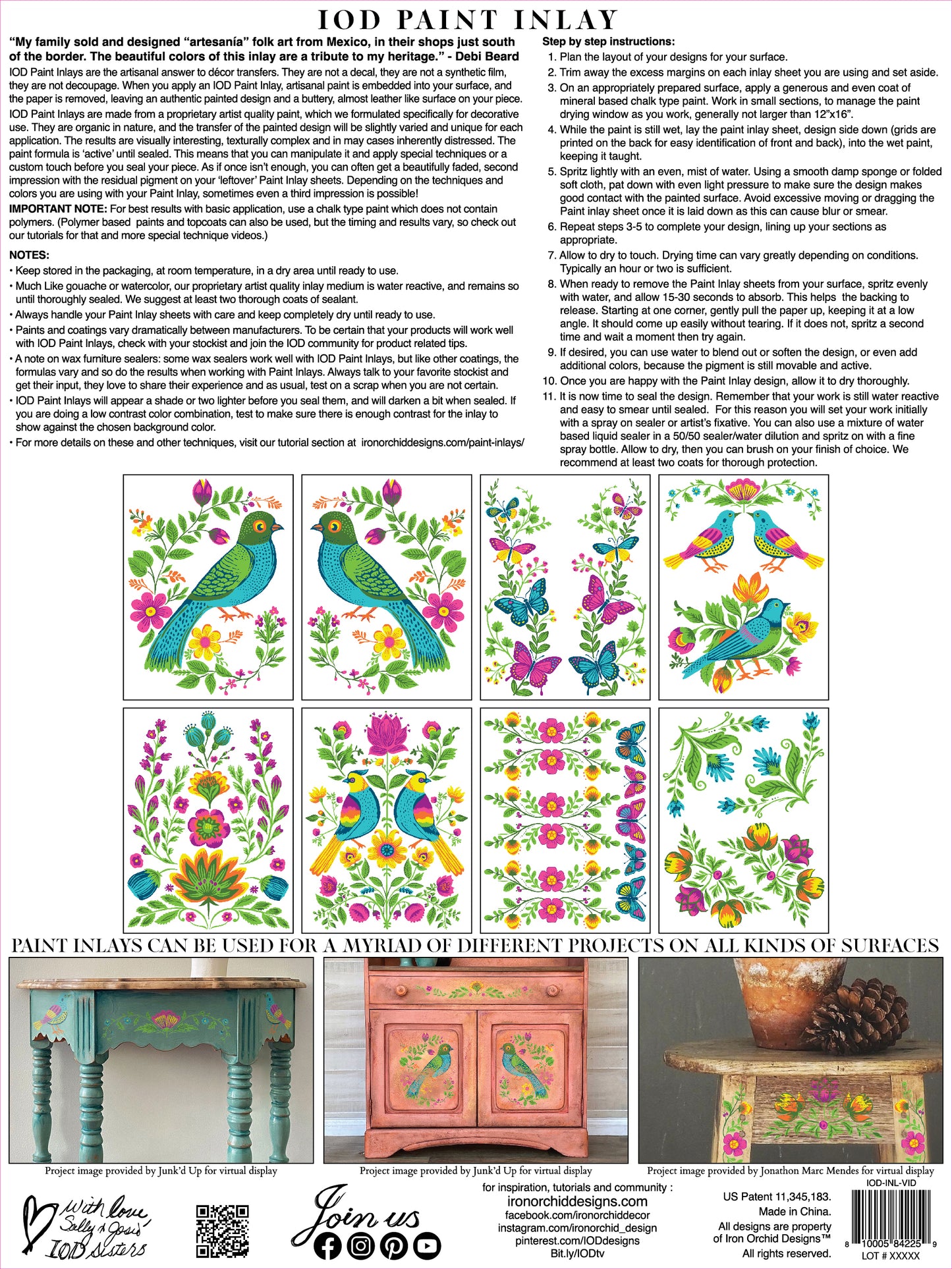 Vida Flora Paint Inlay- by IOD and Debi Beard LIMITED RELEASE!