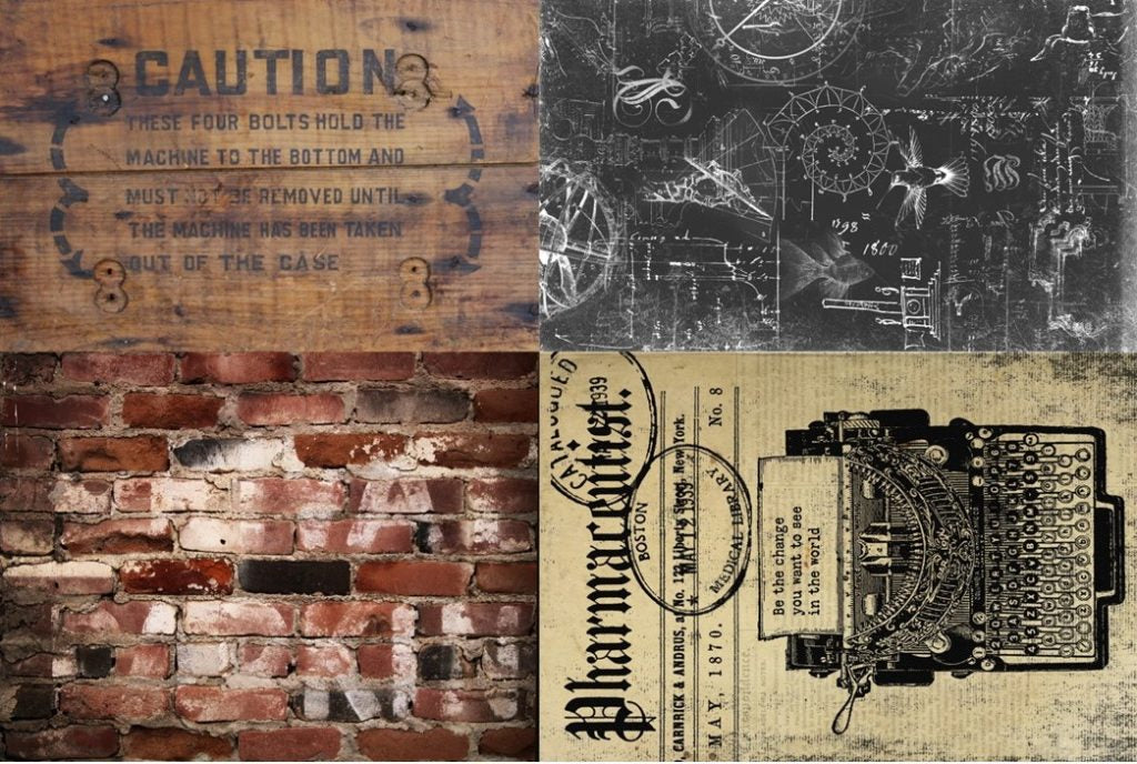 Industrial Project Blocks- Roycycled Decoupage Paper