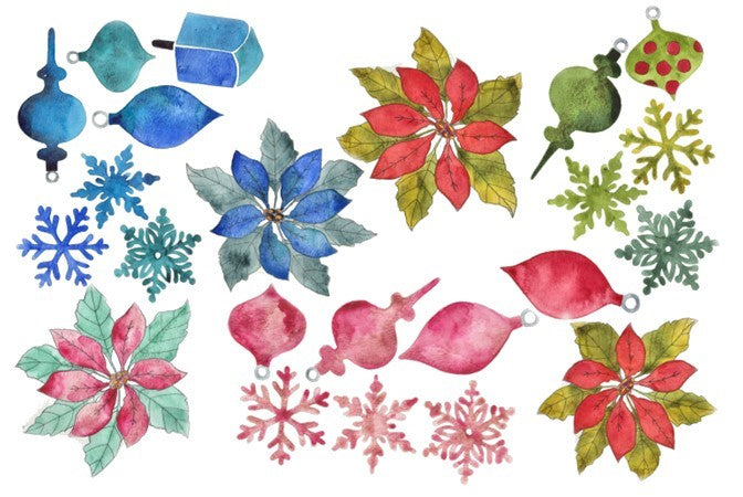 Watercolor Christmas- Roycycled Decoupage Paper