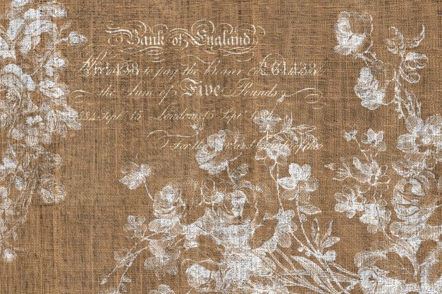 Floral Burlap Landscape- Roycycled Decoupage Paper