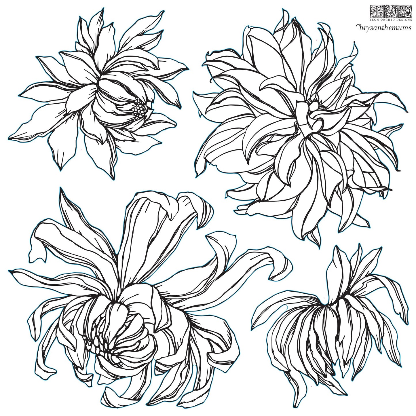 Chrysanthemum decor stamp- IOD
