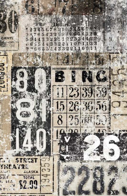 Grunge Numbers- Roycycled Decoupage Paper LP