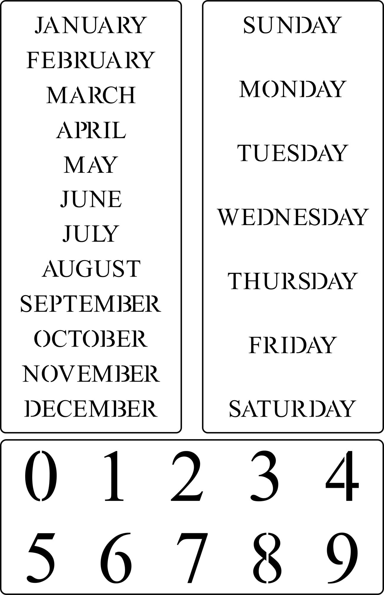 Calendar Block Stencil