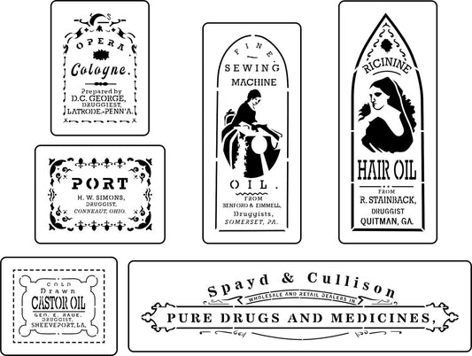 Apothecary Labels 1 stencils