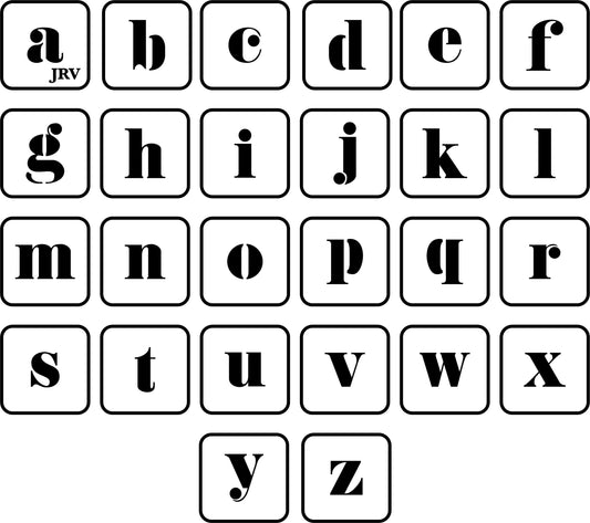 Curly Lowercase Letters | JRV Stencils
