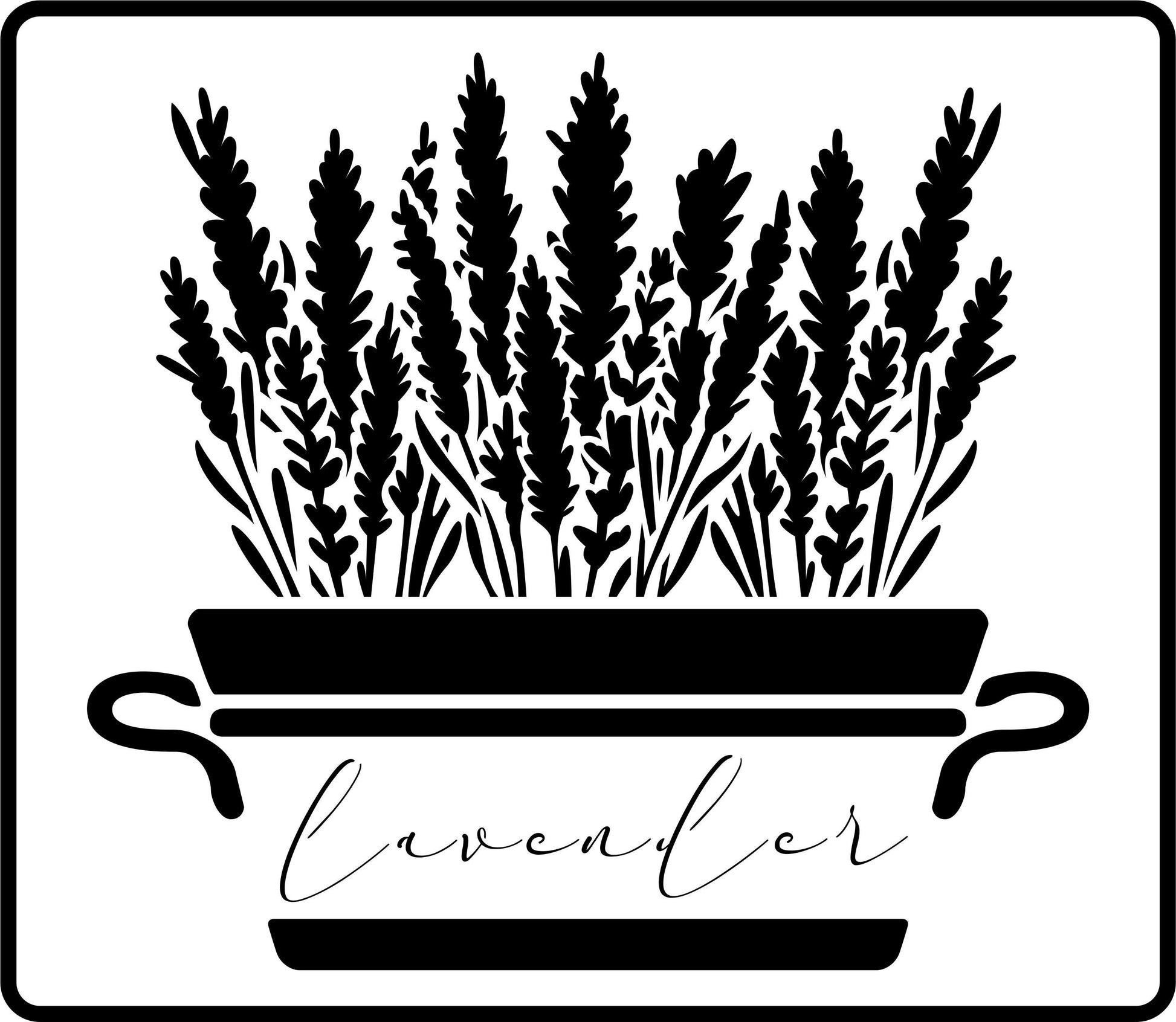 plant pot stencils Big Lavender Plant | JRV Stencils