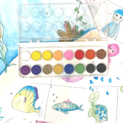 Mermaid Paint- Watercolor set- Paint Pixie