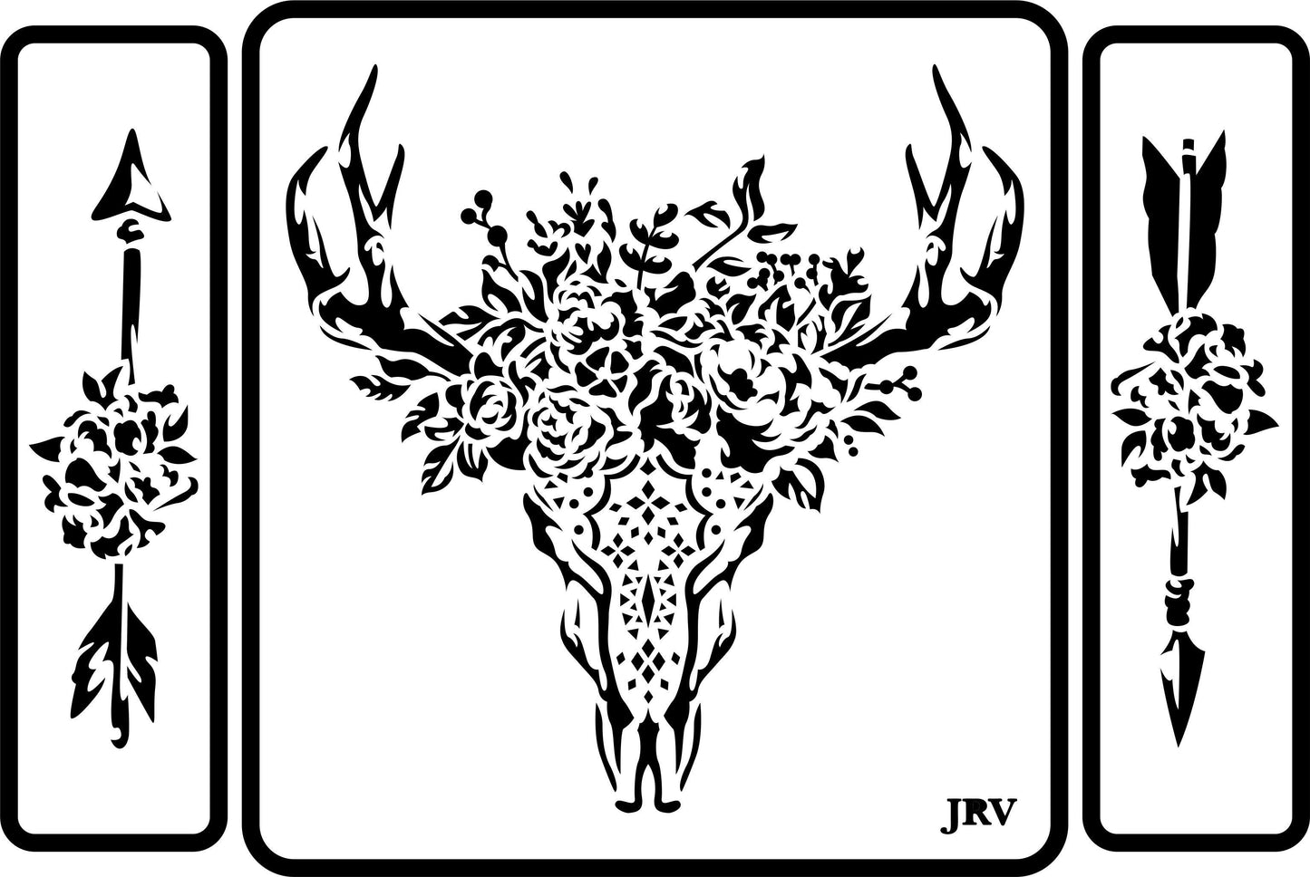 Skull and Arrows | JRV Stencils