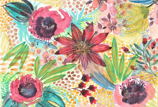 Unique Floral- Roycycled Decoupage Paper